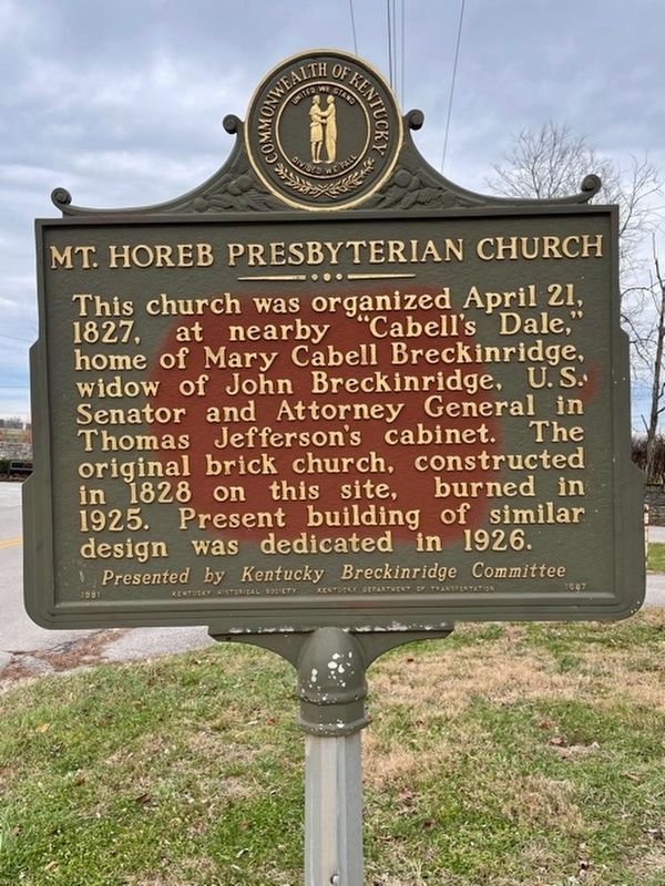 Mt. Horeb Presbyterian Church Marker image. Click for full size.