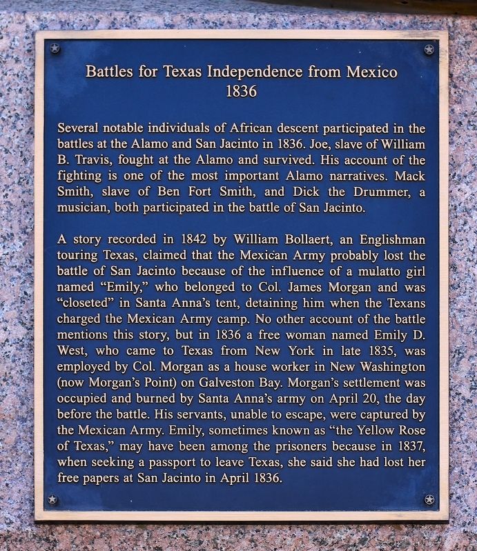 Battles for Texas Independence from Mexico Marker image. Click for full size.