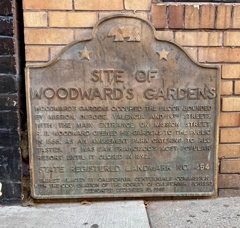 Site of Woodward's Gardens Marker image. Click for full size.