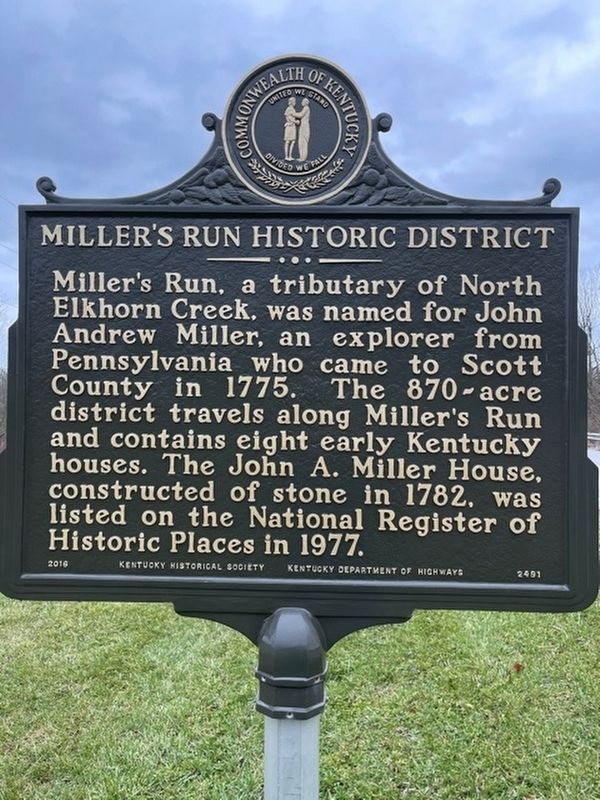 Miller's Run Historic District Marker image. Click for full size.