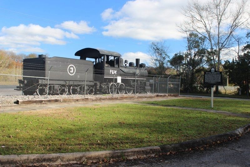 Pat-Mac Locomotive/Gulf Hammock as a Company Town Marker. Click for full size. Pat-Mac Locomotive/Gulf Hammock as a Company Town Marker image. Click for full size.