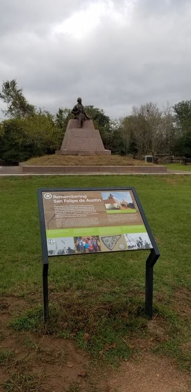 Remembering San Felipe de Austin Marker and the Statue of Stephen F. Austin. image. Click for full size.