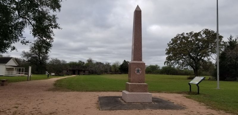 The obelisk for Stephen F. Austin is next to the marker. image. Click for full size.