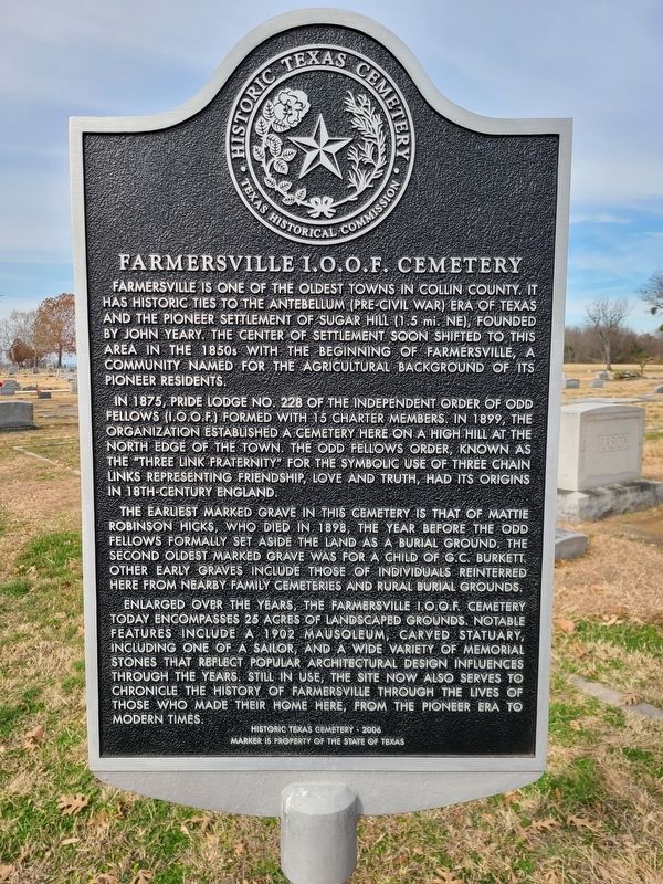 Farmersville I.O.O.F. Cemetery Marker image. Click for full size.