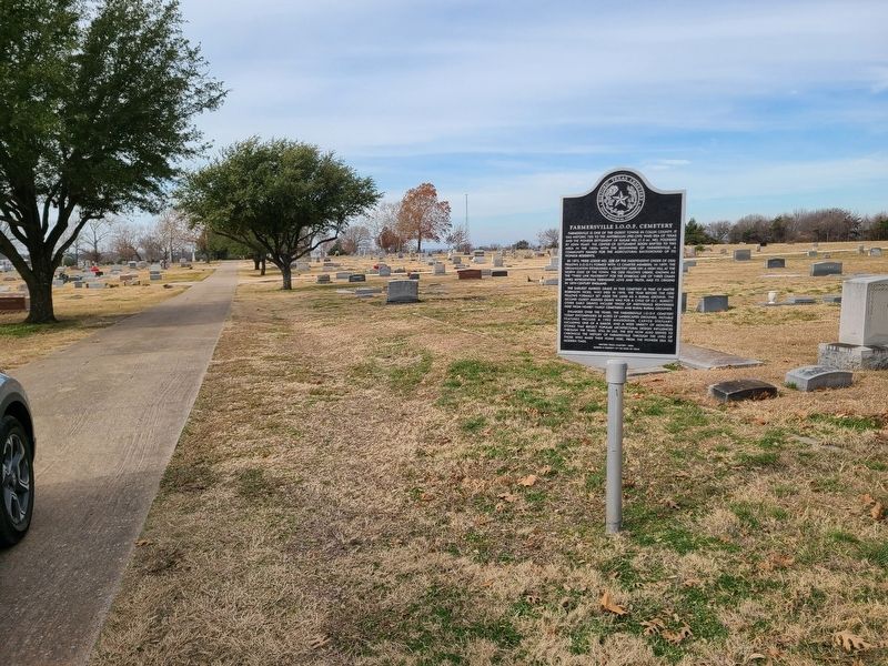 Farmersville I.O.O.F. Cemetery and Marker image. Click for full size.