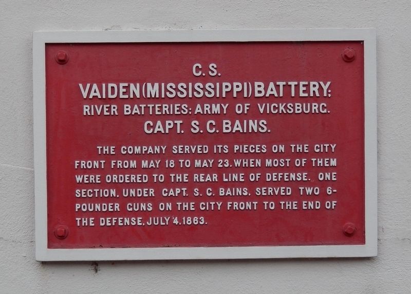 <small>C. S.</small> Vaiden (Mississippi) Battery: Marker image. Click for full size.