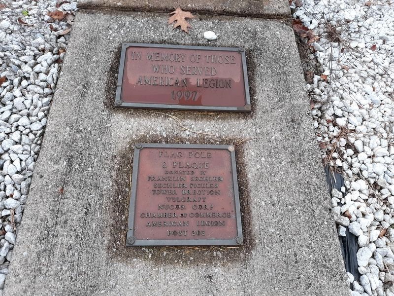 Veterans Memorial Flag Pole Base image. Click for full size.