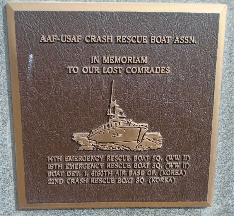 AAF-USAF Crash Rescue Boat Assn. Marker image. Click for full size.