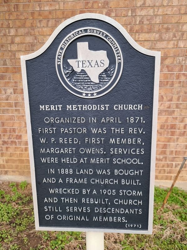 Merit Methodist Church Marker image. Click for full size.