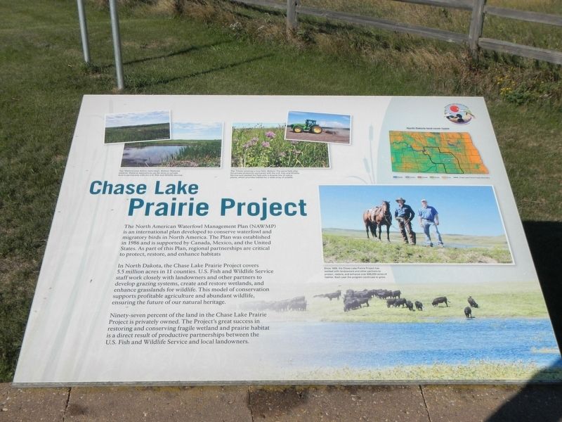 Chase Lake Prairie Project Marker image. Click for full size.