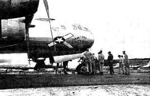 "Dauntless Dotty is readied for the first B-29 mission to Tokyo." image. Click for full size.