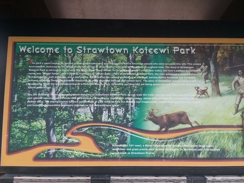 Welcome to Strawtown Koteewi Park Marker image. Click for full size.