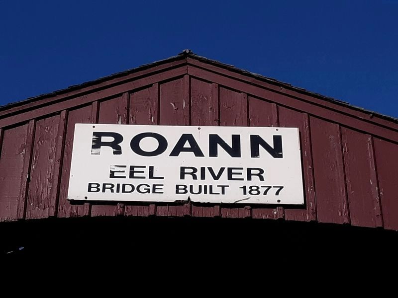 Signage on the Roann Covered Bridge image. Click for full size.