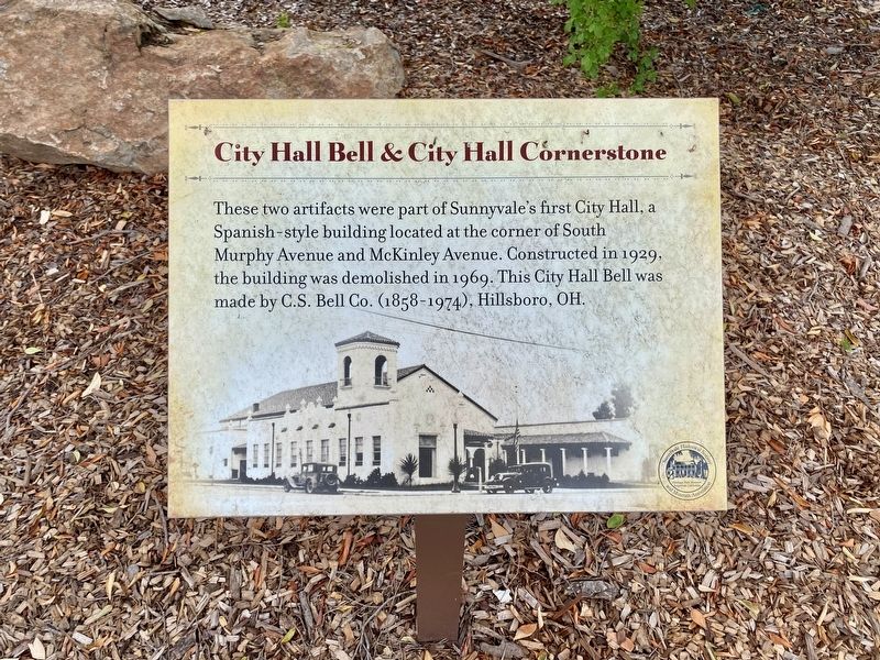 City Hall Bell & City Hall Cornerstone Marker image. Click for full size.