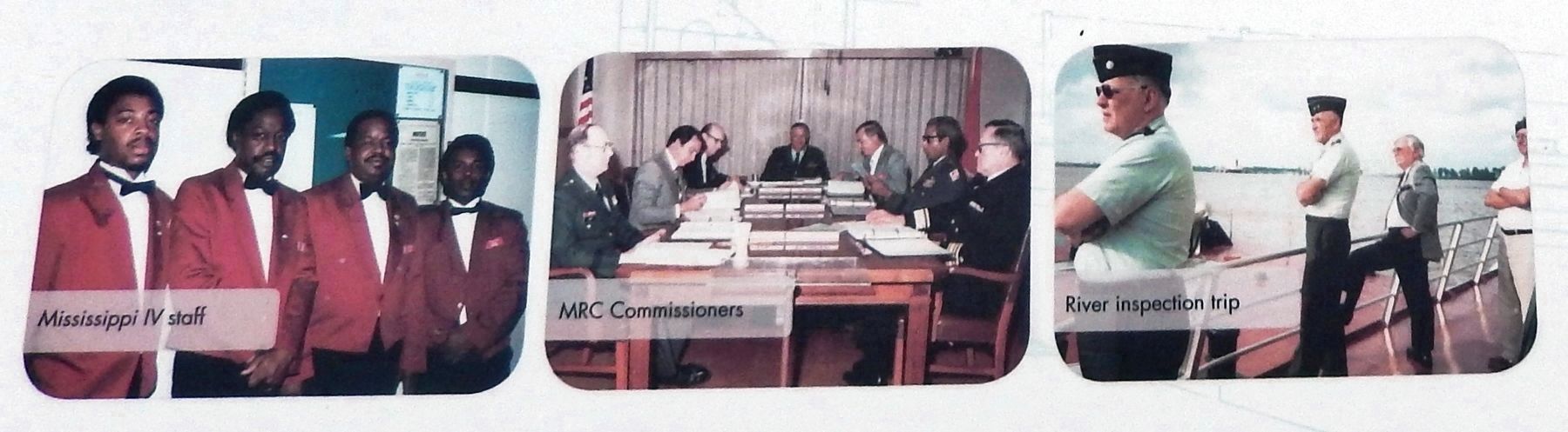 Marker detail: <i>Mississippi IV</i> Staff, MRC Commissioners and River Inspection Trip image. Click for full size.