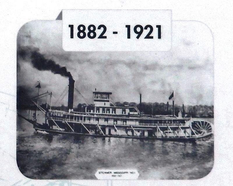 Marker detail: Steamer <i>Mississippi I</i> (1882-1921) image. Click for full size.