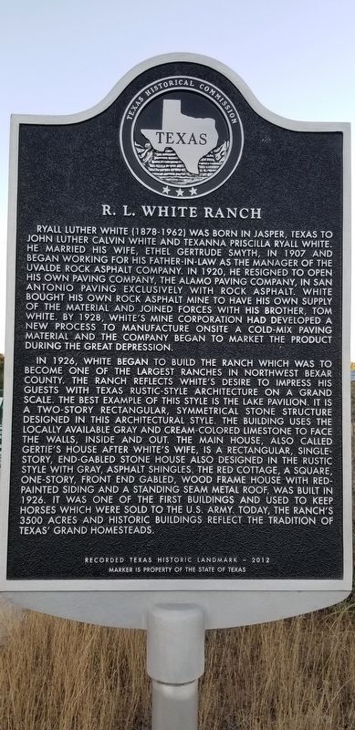 R.L. White Ranch Marker image. Click for full size.