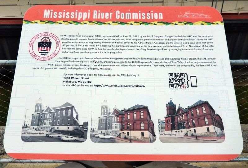 Mississippi River Commission Marker. Click for full size. Mississippi River Commission Marker image. Click for full size.