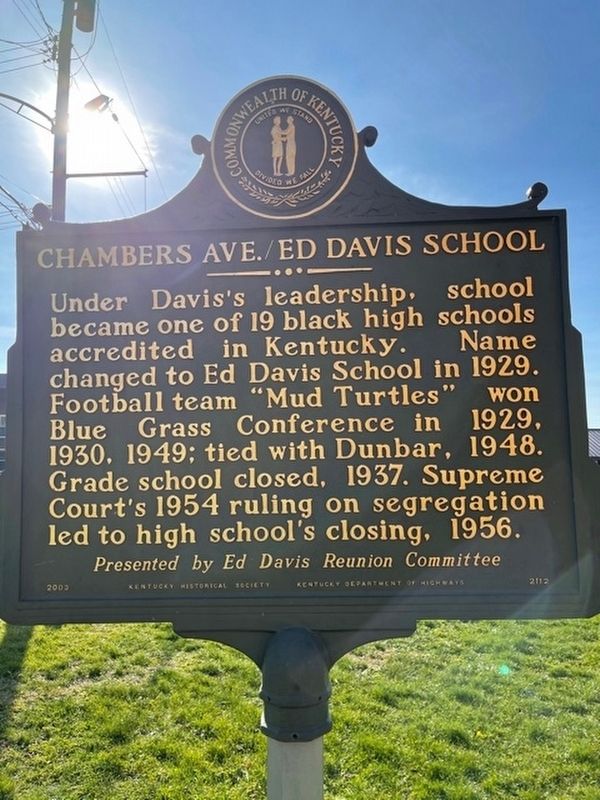 Chambers Ave./Ed Davis School Marker image. Click for full size.