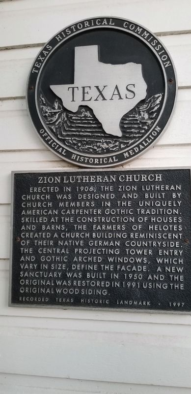 Zion Lutheran Church Marker. Click for full size. Zion Lutheran Church Marker image. Click for full size.