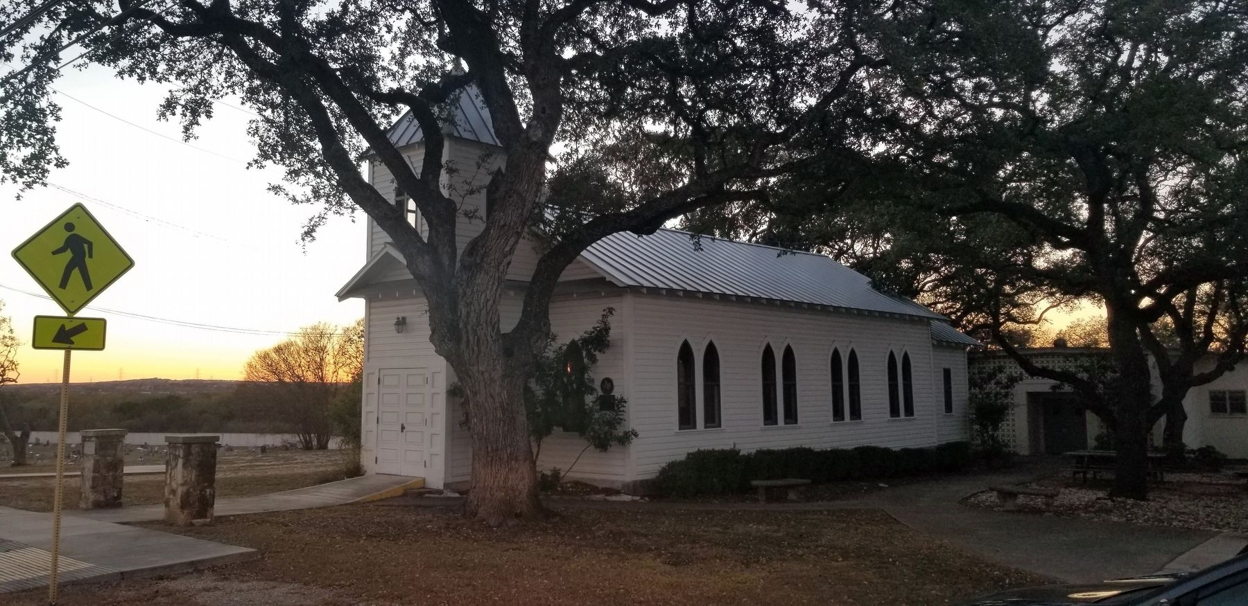 The view of the Zion Lutheran Church from the road with the marker on the right side.. Click for full size. The view of the Zion Lutheran Church from the road with the marker on the right side. image. Click for full size.