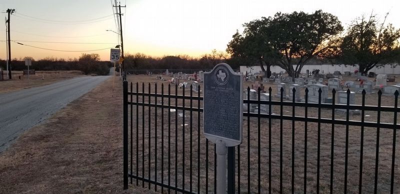 The Zion Lutheran Church and Cemetery Marker with cemetery in the background image. Click for full size.