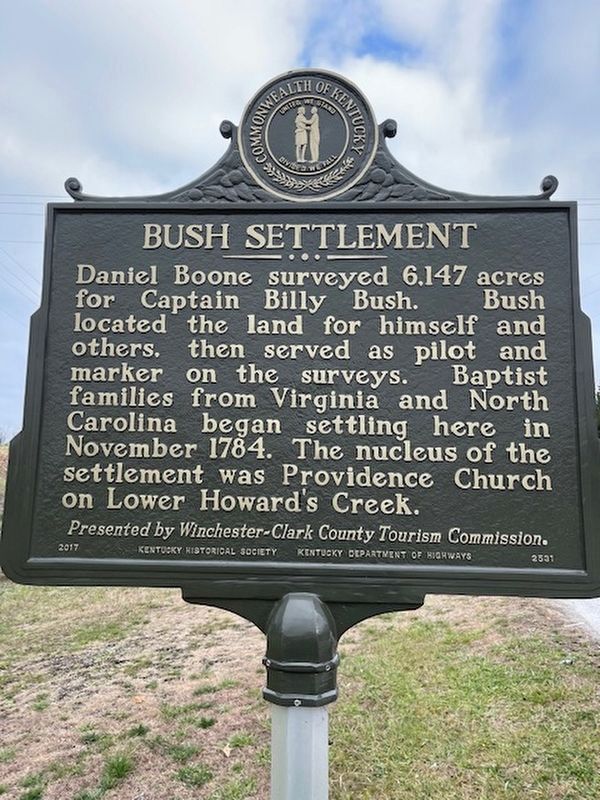 Bush Settlement side of the marker image. Click for full size.