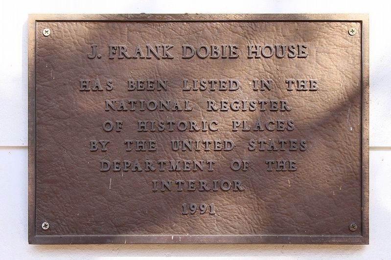 J. Frank Dobie House National Register of Historic Places Marker image. Click for full size.