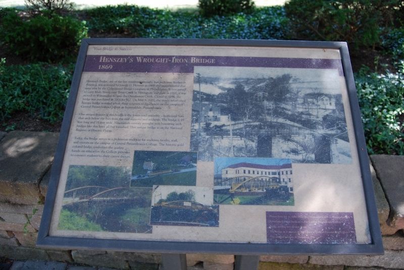 Henszey's Wrought-Iron Bridge Marker image. Click for full size.