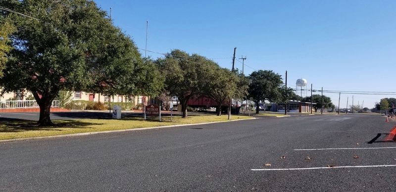 The view of the Weimar Railroad Depot Marker from the street.. Click for full size. The view of the Weimar Railroad Depot Marker from the street. image. Click for full size.