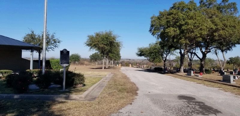 Weimar Masonic Cemetery Marker and the road leading into the cemetery. Click for full size. Weimar Masonic Cemetery Marker and the road leading into the cemetery image. Click for full size.