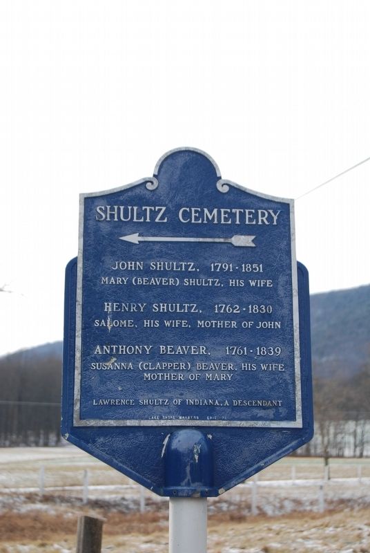 Shultz Cemetery Marker image. Click for full size.
