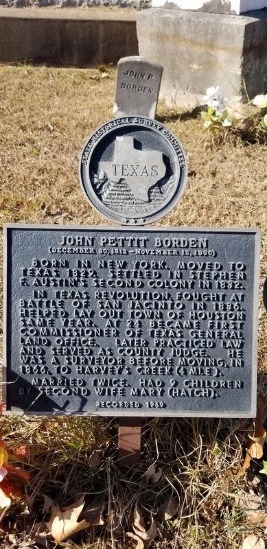 John Pettit Borden Marker. Click for full size. John Pettit Borden Marker image. Click for full size.