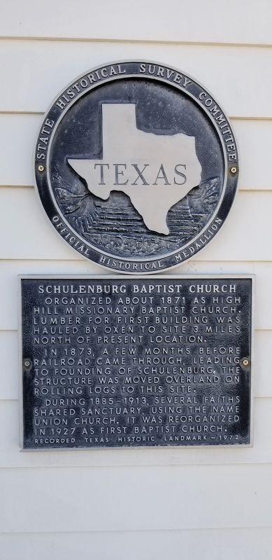 Schulenburg Baptist Church Marker image. Click for full size.