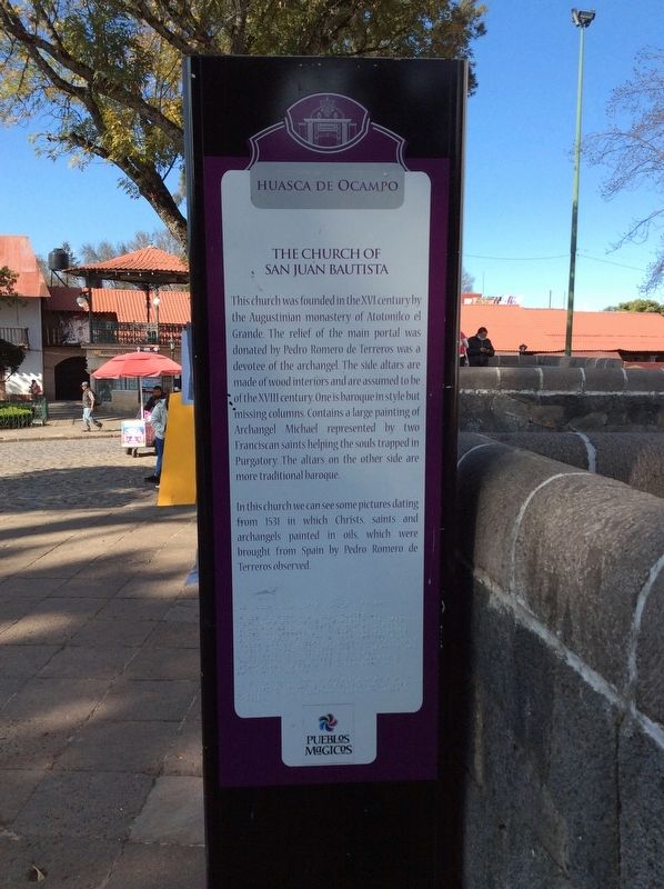 The Church of San Juan Bautista Marker English text image. Click for full size.