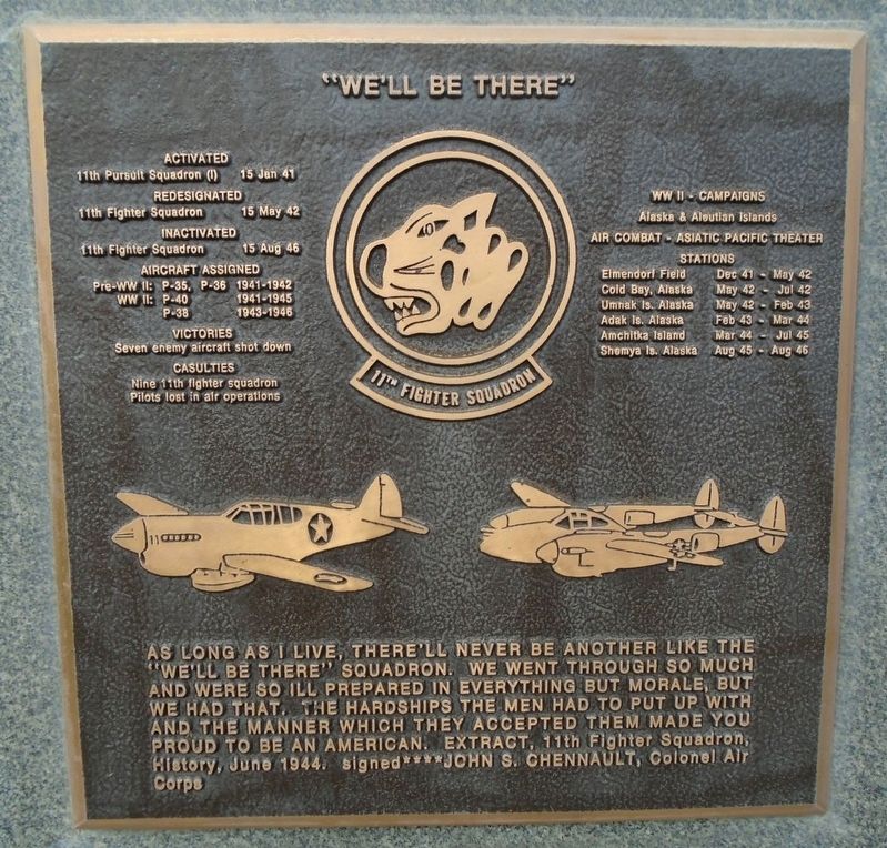 11<sup>th</sup> Fighter Squadron Marker image. Click for full size.