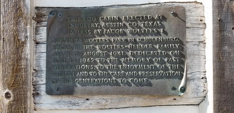Jacob Wolters Log Cabin Marker image. Click for full size.
