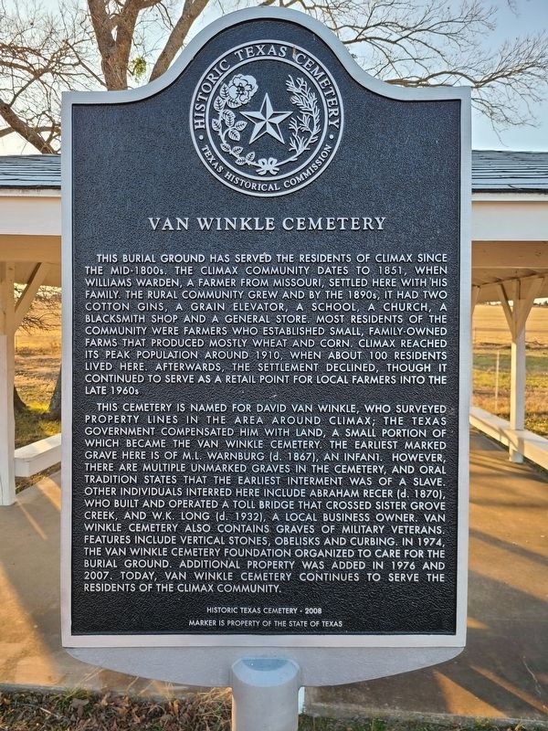 Van Winkel Cemetery Marker image. Click for full size.