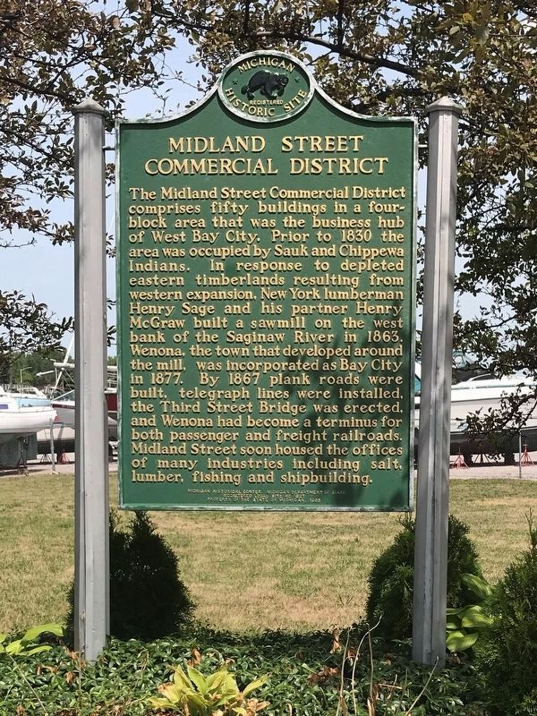 Midland Street Commercial District Marker, Side One image. Click for full size.