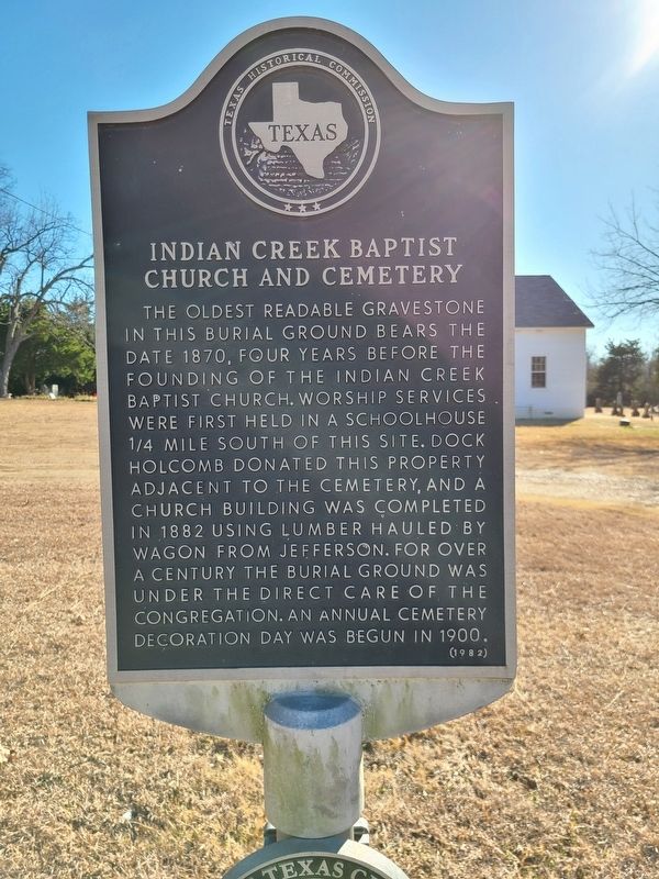 Indian Creek Baptist Church and Cemetery Marker image. Click for full size.