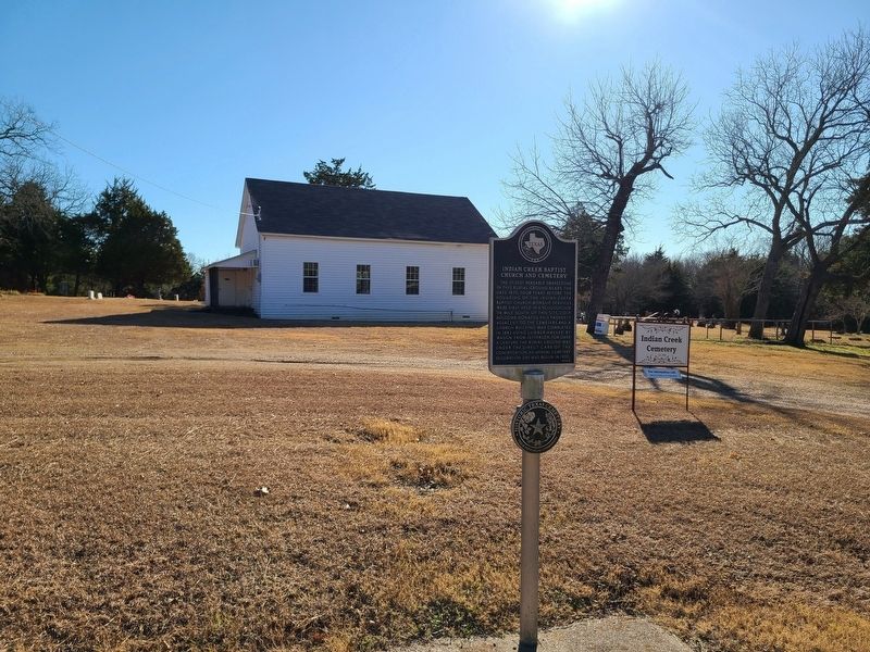 Indian Creek Baptist Church and Cemetery and Marker image. Click for full size.