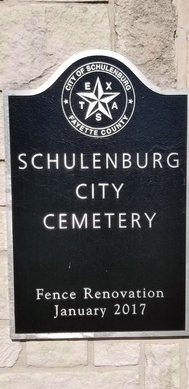 Schulenburg City Cemetery - Fence Restoration January 2017. Click for full size. Schulenburg City Cemetery - Fence Restoration January 2017 image. Click for full size.