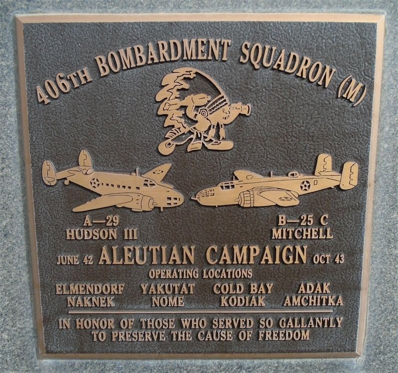 406th Bombardment Squadron (M) Marker image. Click for full size.