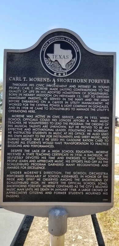 Carl T. Morene: A Shorthorn Forever Marker image. Click for full size.