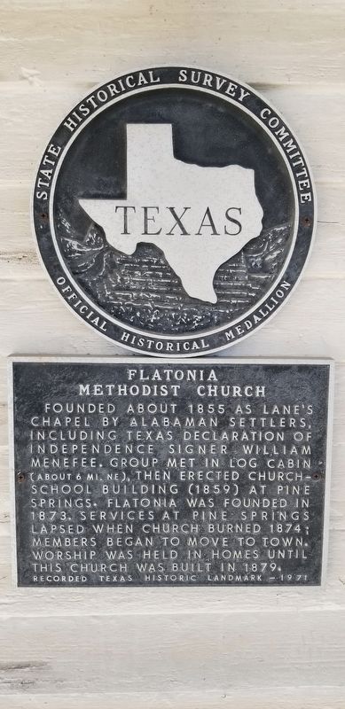 Flatonia Methodist Church Marker image. Click for full size.