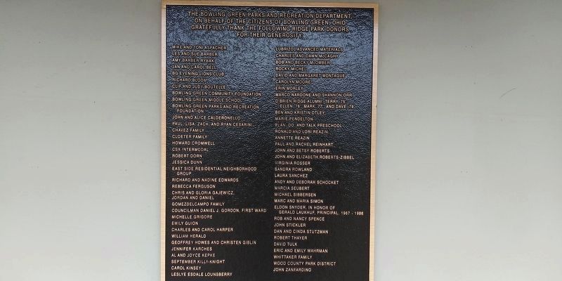 Donor plaque nearby. Click for full size. Donor plaque nearby image. Click for full size.