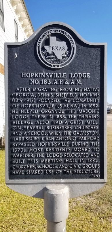 Hopkinsville Lodge No. 183, A.F. & A.M. Marker image. Click for full size.