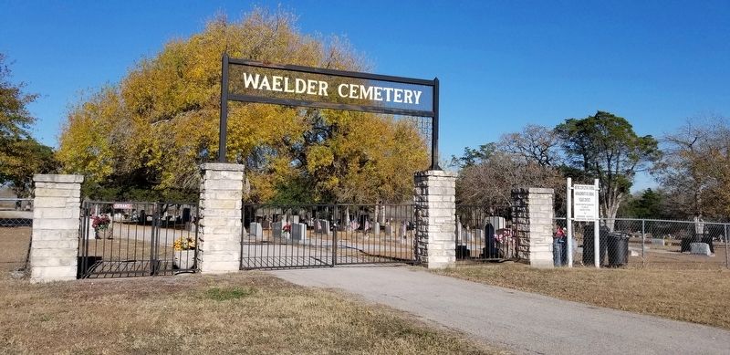 The entrance to the Waelder Cemetery image. Click for full size.