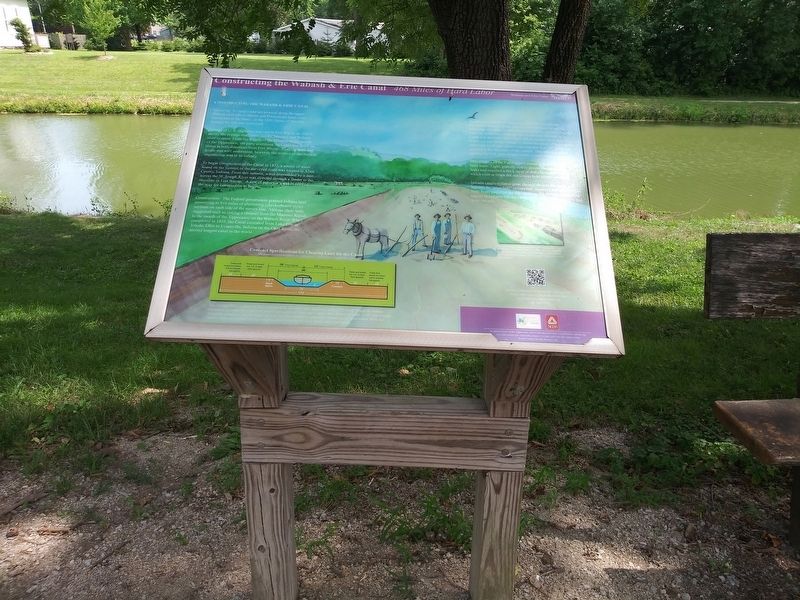 Constructing the Wabash & Erie Canal Marker image. Click for full size.