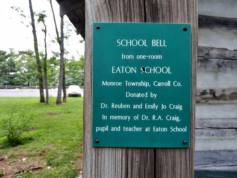 Dedication plaque on the schoolhouse image. Click for full size.